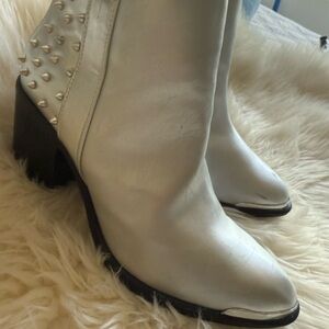 Studded silver boots